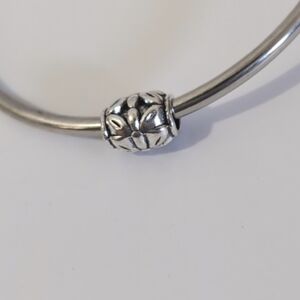Silver Floral Spacer Charm for Pandora Style Bracelet
